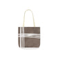 Painted Plaid Detail Polyester Canvas Tote Bag