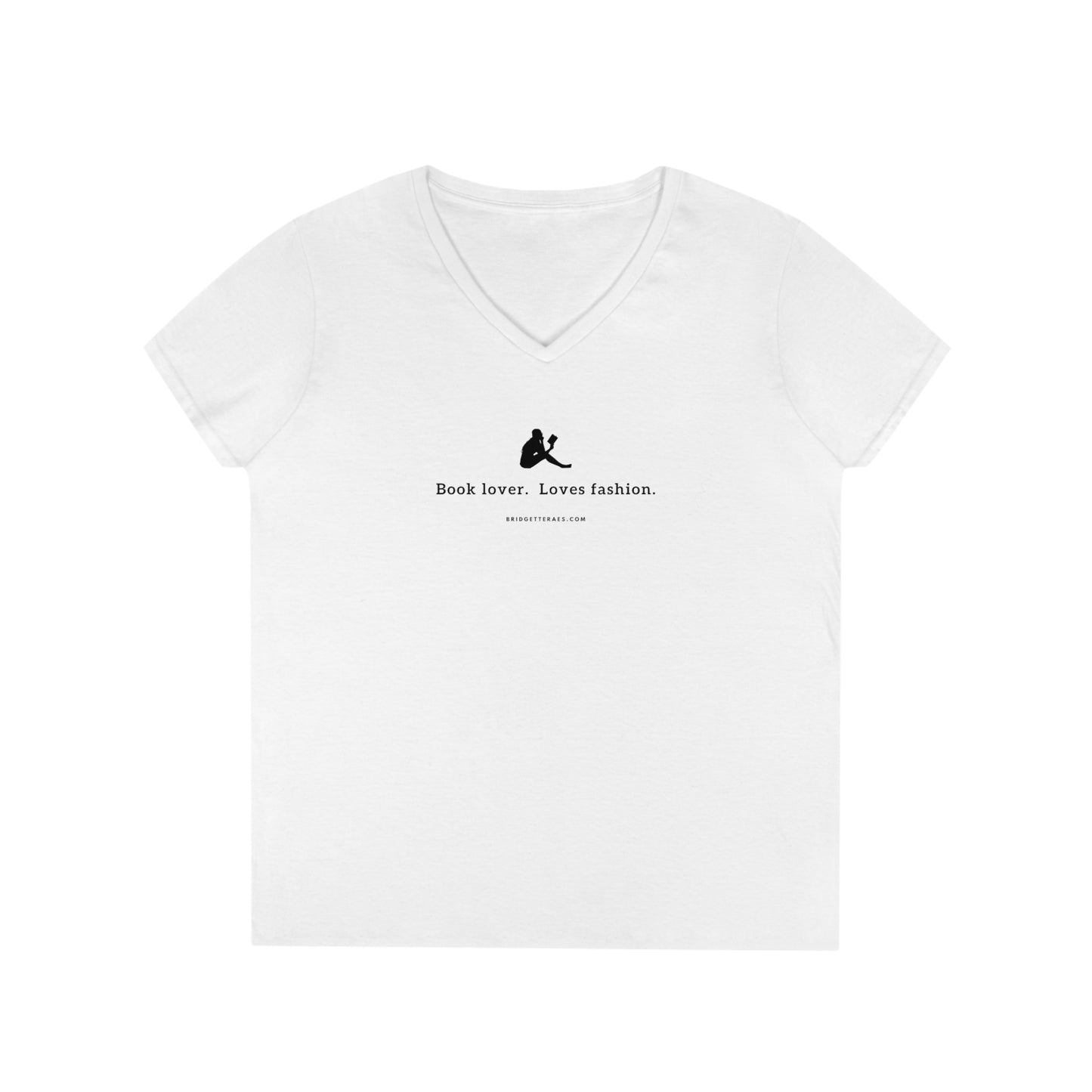 Book Lover.  Loves Fashion. 100% Cotton V-Neck T-Shirt