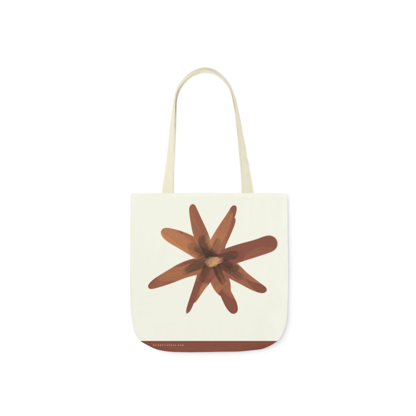 Painted Flower Polyester Canvas Tote Bag