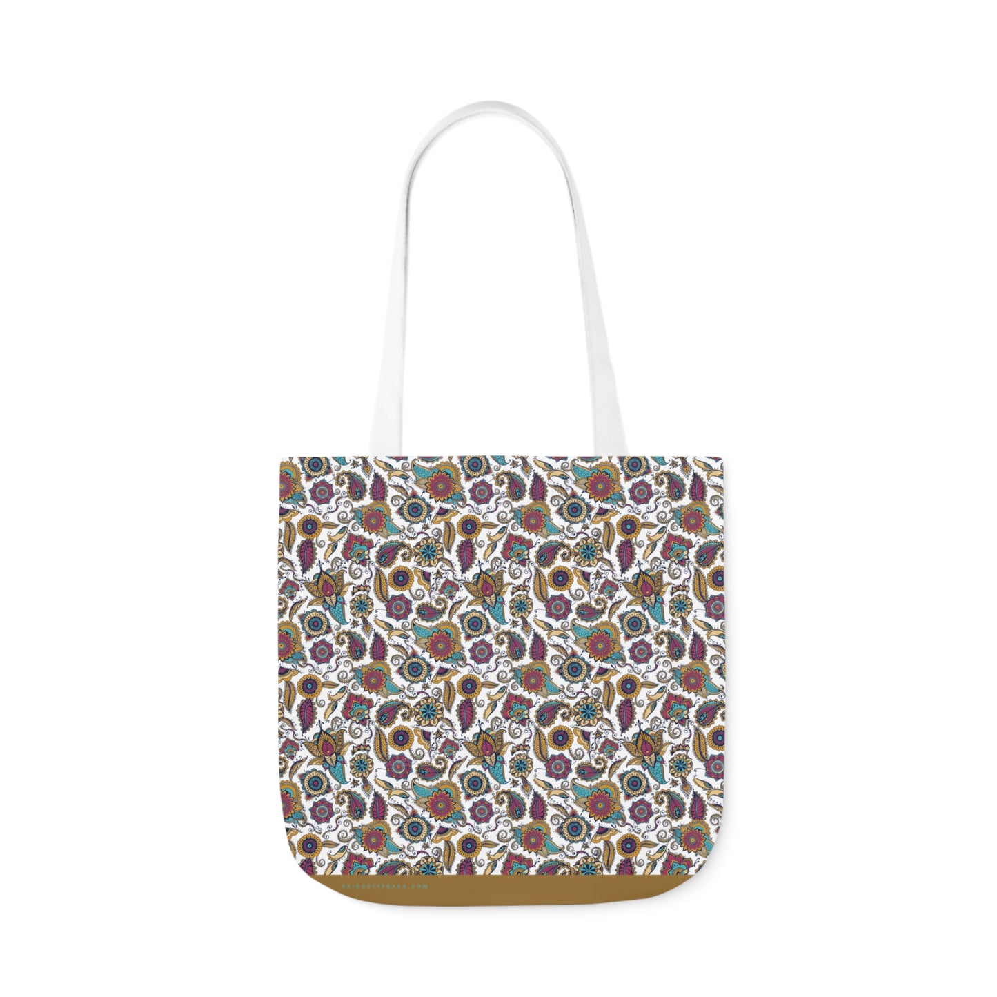 Peacock Paisley Polyester Canvas Tote Bag