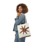 Painted Flower Polyester Canvas Tote Bag