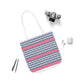 Nautical Knitted Stripe Polyester Canvas Tote Bag