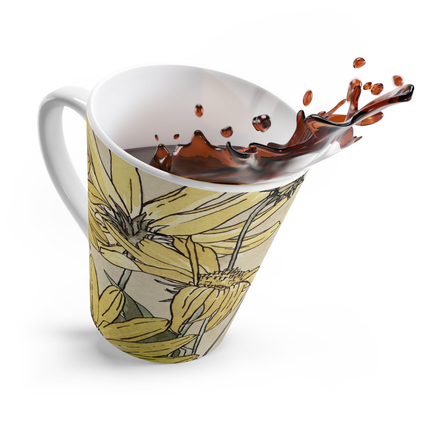 Illustrated Botanica 12 oz. Latte Mug