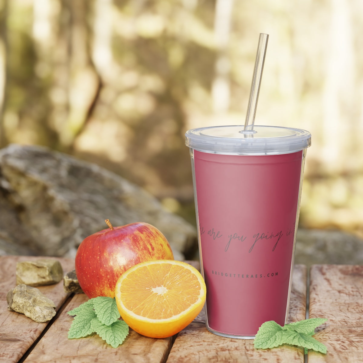 Where Are You Going In that? Plastic Tumbler with Straw in Viva Magenta