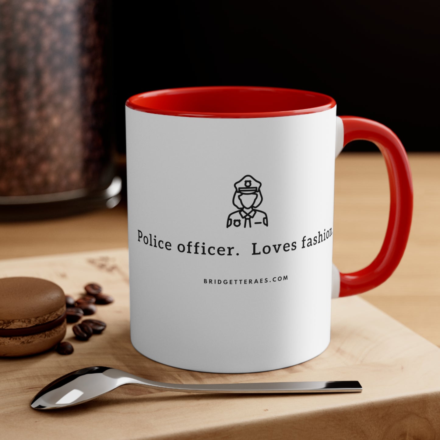 Police Officer.  Loves Fashion 11oz Accent Coffee Mug