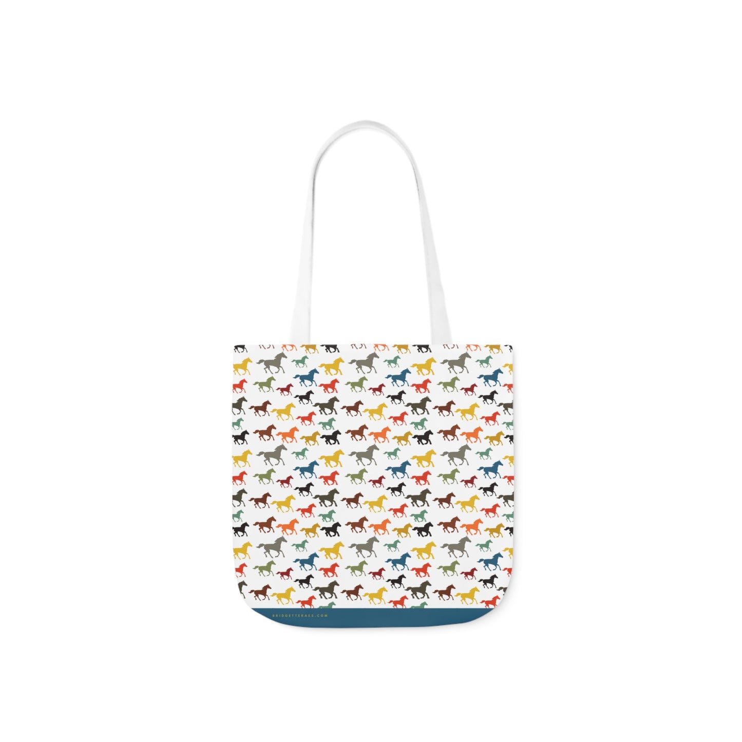 Colorful Stallions Polyester Canvas Tote Bag