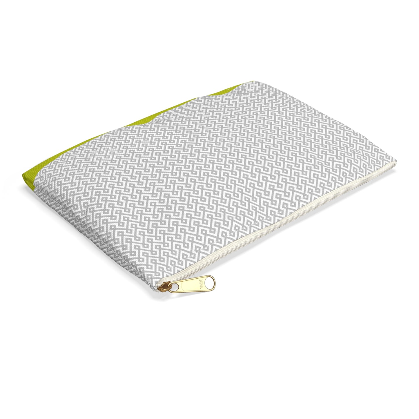 Grey Tiles with Chartreuse Accessory Pouch