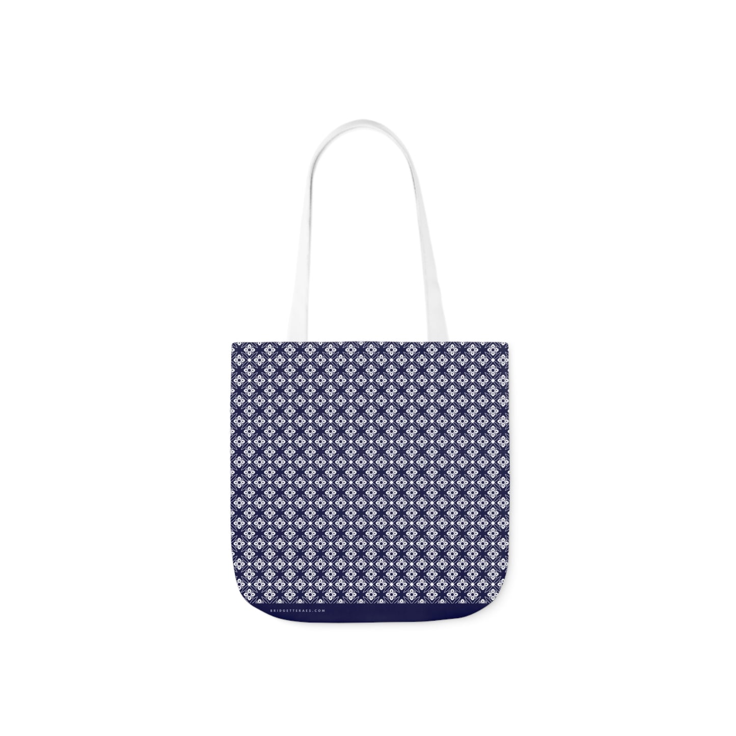 Geometric Flowers Polyester Canvas Tote Bag