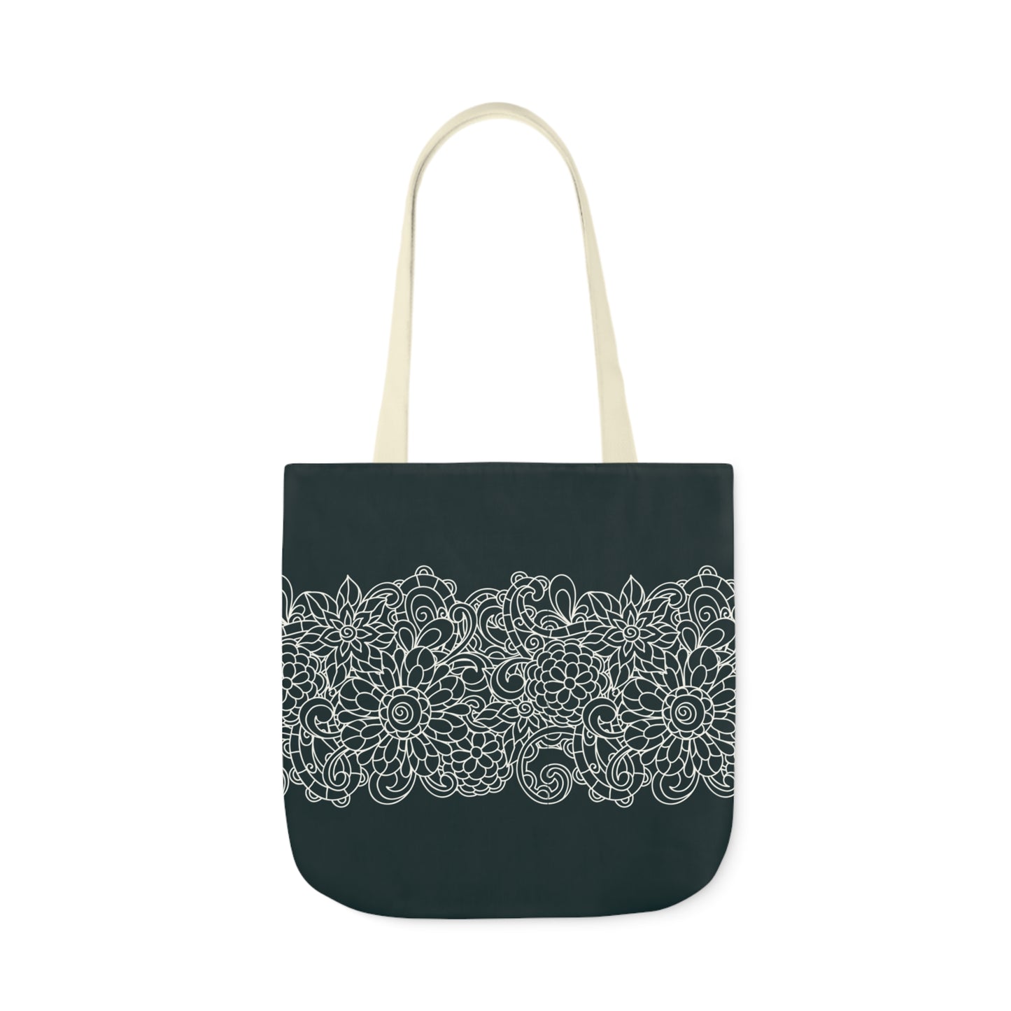 Floral Lace Polyester Canvas Tote Bag