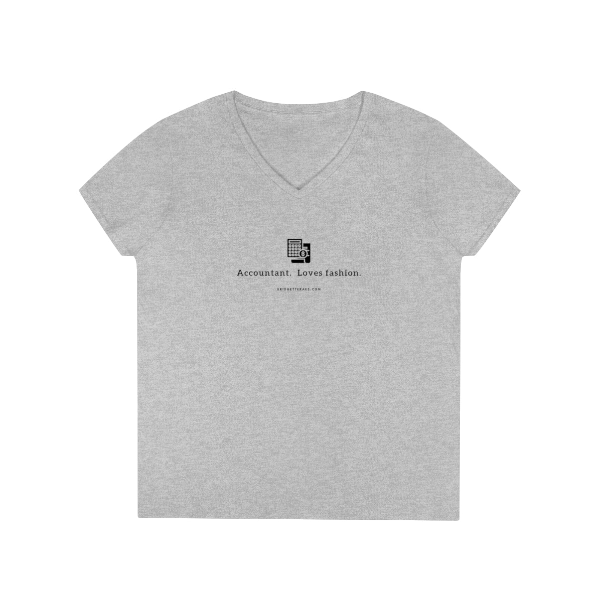 Accountant. Loves Fashion. 100% Cotton V-Neck T-Shirt
