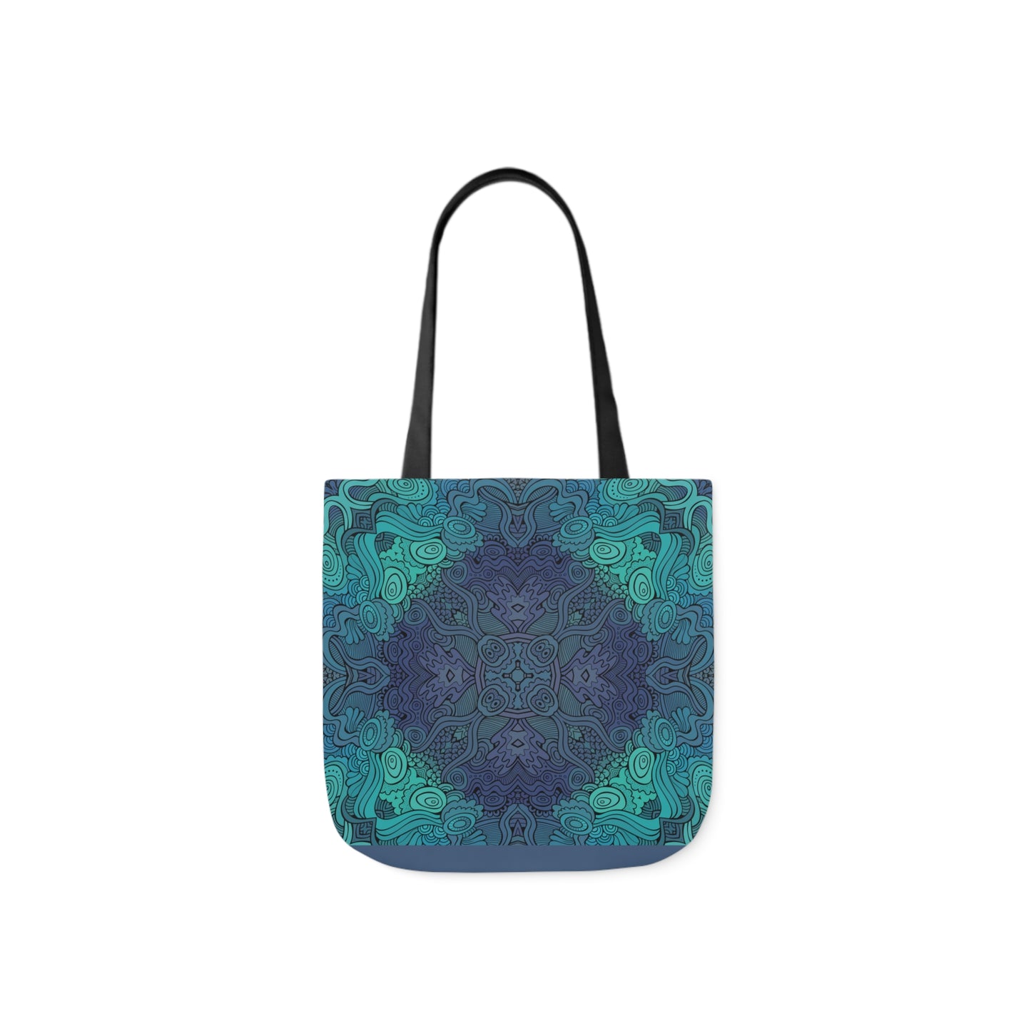 Purple & Teal Medallion Polyester Canvas Tote Bag