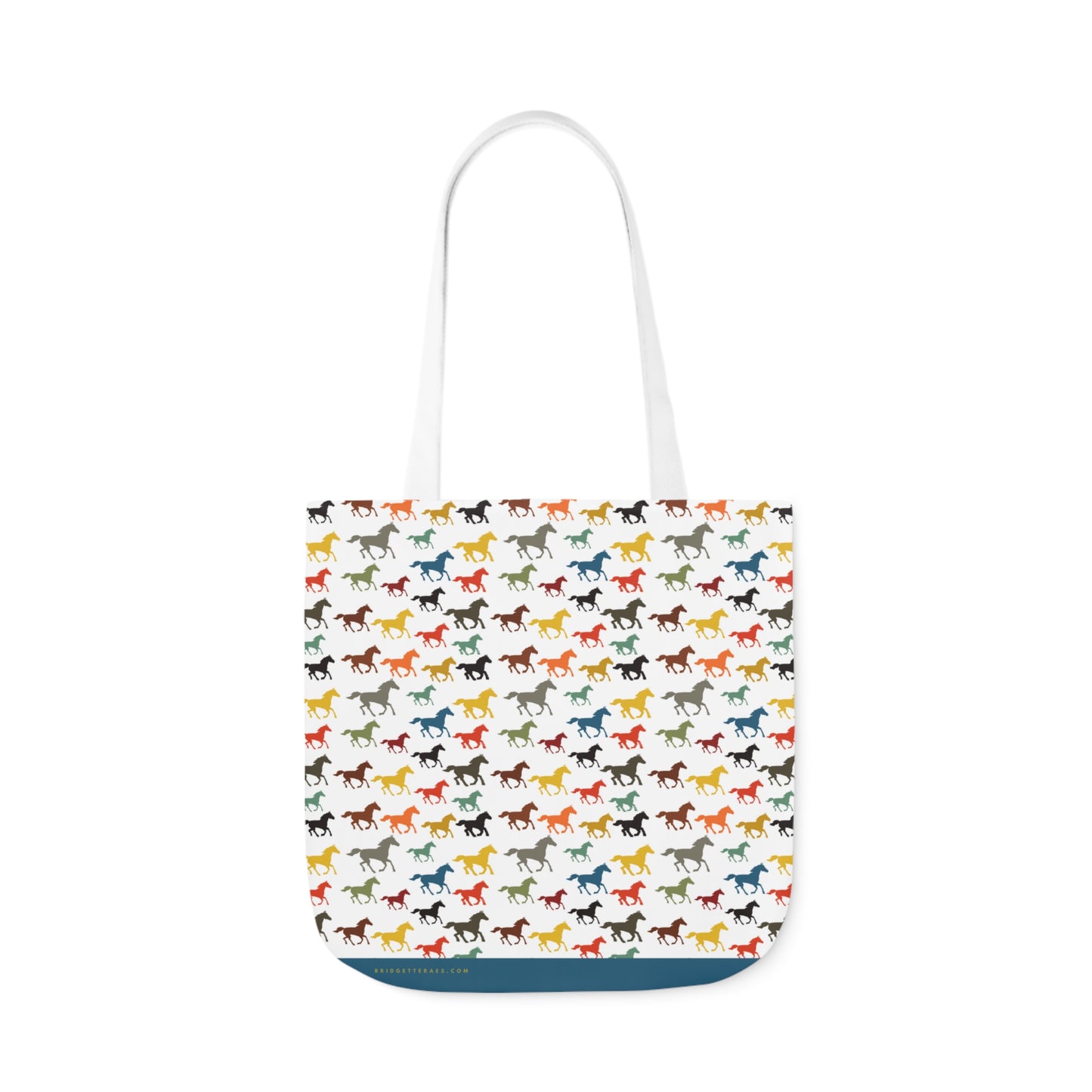 Colorful Stallions Polyester Canvas Tote Bag