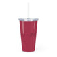 Where Are You Going In that? Plastic Tumbler with Straw in Viva Magenta