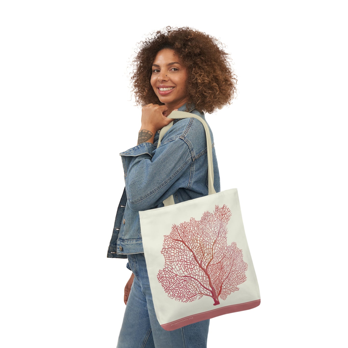 Blush Acropora Polyester Canvas Tote Bag