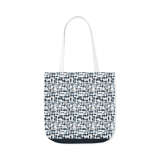 Black Busy Tweed Polyester Canvas Tote Bag