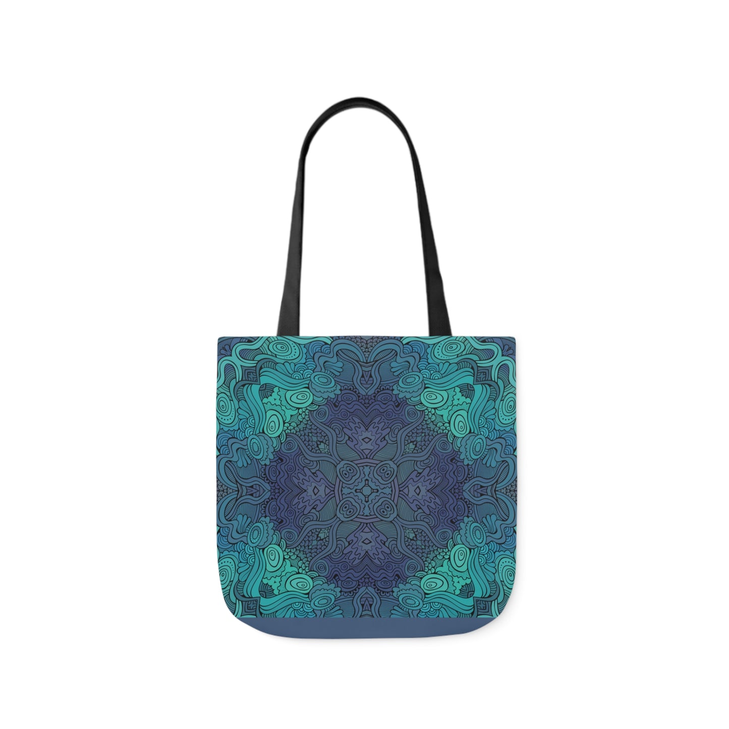 Purple & Teal Medallion Polyester Canvas Tote Bag